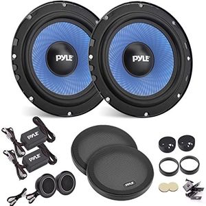 Pyle Two-Way Component Speaker System - One Pair 6.5"" Two-Way Component Kit, Non-Fatiguing Butyl Rubber Surround, 360 Watts w/ 4 Ohm Impedance and 1"" High-Temperature ASV Voice Coil - PL650CBL