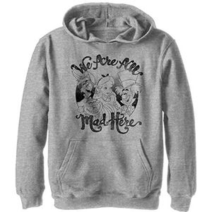 Disney Kids Alice in Wonderland All Mad Here Youth Hooded Trui, Athletic Heather, maat M, Athletic Heather, M, Atletische heide, M