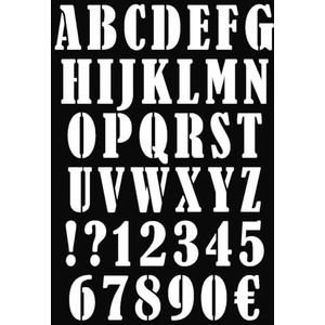 ArtA©mio Stencil A3 Alfabet Nummers Teken