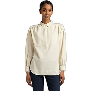 Lee Vrouwen Pinctucked Relaxed Blouse Shirt, Ecru, X-Large