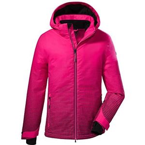 killtec meisjes Ski-jas/functionele jas met capuchon en sneeuwvanger KSW 158 GRLS SKI JCKT, neon pink, 128, 38490-000