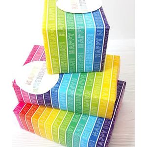 Abacus 12370A ""Rainbow Stripe"" geschenkverpakking met 2 vellen & 2 tags, kunststof vrij
