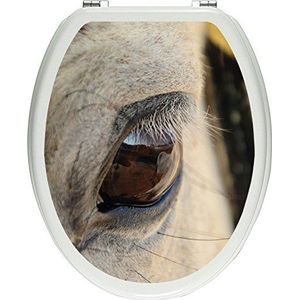 Pixxprint mooie grote paardenogen als toiletdeksel stickers, WC, WC-deksel - Afmetingen: 32x40 cm, glanzend materiaal toiletdekselstickers, vinyl, kleurrijk, 40 x 32 x 0,02 cm