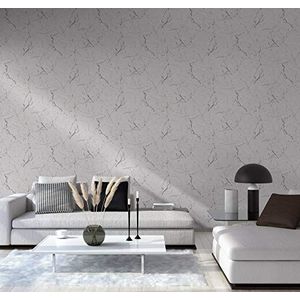 TRENDWALLS Marmeren behang wit grijs marmer vliesbehang in marmerlook modern en elegant woonkamer behang patroonbehang hoogglans glad
