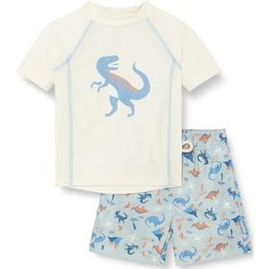 Playshoes Dino beschermend overhemd voor baby's, uniseks, ecru set dino, 98/104 cm