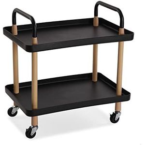 Trolley met 2 planken, zwart