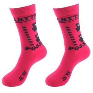 LILY MAJA 2 paar, uniseks katoenen sneaker sportsokken kalf sokken, kleurrijke casual sokken met patroon (model S300, EU40-44), roze, 40-44 EU