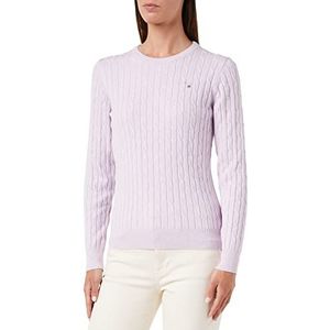 GANT Dames Stretch Cotton Cable C-Neck Trui, Soothing Lila, Standaard, Soothing Lilac, S