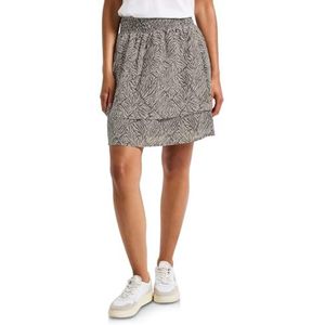 Street One Dames Gedessineerde chiffon rok in Bruin, in size: 32