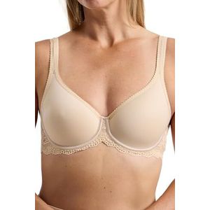 Marlon Dames Bretagne Lace Detail T-Shirt BH, Beige, 100D