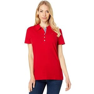 Tommy Hilfiger Dames Ss Core Pique Polo-Solid Poloshirt, scharlakenrood, L