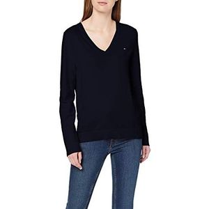 Tommy Hilfiger Heritage V-nk Sweater Ww0ww25294 Truien dames, Blauw (middernacht), XXS