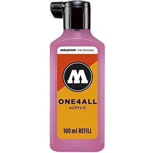 Molotow ONE4ALL Refill acryl, kleur 231 fuchsia pink 180 ml, navulinkt voor permanente markers