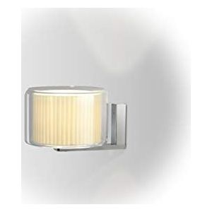 Mercer A wandlamp, E14 FBA 9 W, met katoenen band, structuur van mondgeblazen glas, transparant, 24,3 x 24,3 x 15,3 cm (A89-050)