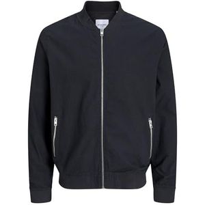 Jack & Jones JJESUMMER Linen Bomber SN Bomberjack voor heren, zwart, L, zwart, L