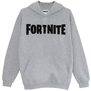 Fortnite Textlogo. Pullover hoodie, Volwassenen, S-5XL, Heather Grey, Officiële Koopwaar