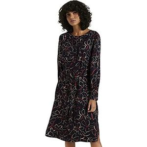 TOM TAILOR mine to five Dames Midi-blousejurk met bloemenprint 1022366, 25085 - Navy Flower Design, 34