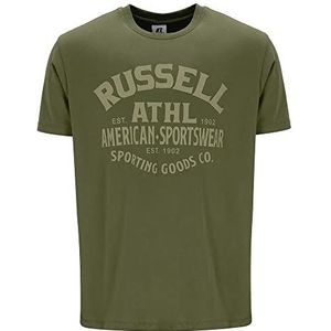 RUSSELL ATHLETIC RAA-s/S Crewneck Tee T-shirt voor heren, lichtgroen (olivijn), L