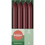 Bolsius wijnrood dinerkaarsen 170/20 set 8 stuks (6 uur) velvet red