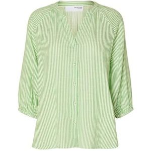 SELECTED FEMME dames blouseshirt, Sneeuwwit/strepen: klassieke groene strepen, 36