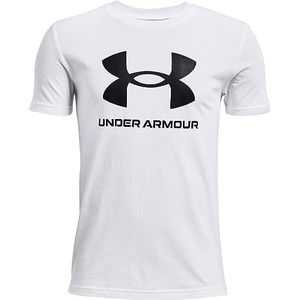 Under Armour Jongens Sportstyle Logo SS T-shirt, wit/zwart (100), 140