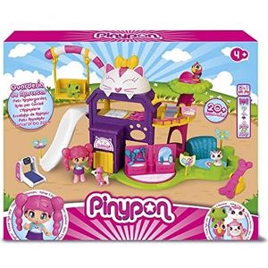 Pinypon - Huisdier kleuterschoolspeelgoedset met 4 dieren, hond, kat, schildpad en vogel en speelaccessoires, voor kinderen vanaf 3 jaar, beroemd