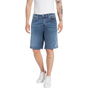 Replay Grover Hyperflex Original Jeans Shorts voor heren, rechte pasvorm, 009, medium blue., 29W