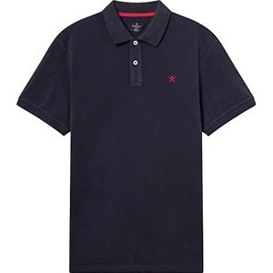 Hackett London Heren Slim Fit Logo Polo Shirt, blauw (marineblauw), XL