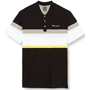 Champion Legacy Polo Gallery Light Cotton Piqué Color Block, (zwart/wit), L voor heren