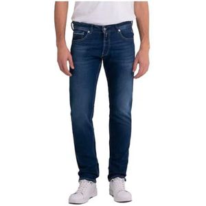 Replay Grover Powerstretch Denim Jeans, 007 Dark Blue, 3330, 007, donkerblauw, 33W x 30L