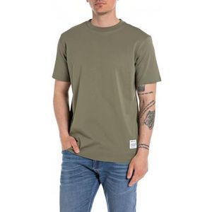 Replay T-shirt voor heren, korte mouwen, regular fit, 408 Light Military, L