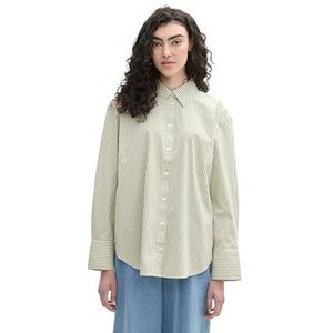 TOM TAILOR Denim Damesblouse, 36112 - Olive White Stripe, XXL