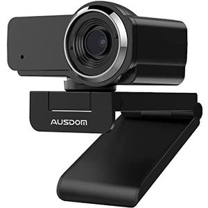 AUSDOM AW635 HD 1080p webcam met microfoon, plug & play USB streaming webcamera 60° groothoek met Low Light correctie voor PC Mac computer laptop online klasse Zoom Webex Skype Google Meet Teams
