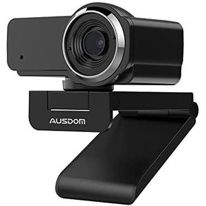 AUSDOM AW635 HD 1080p webcam met microfoon, plug & play USB streaming webcamera 60° groothoek met Low Light correctie voor PC Mac computer laptop online klasse Zoom Webex Skype Google Meet Teams
