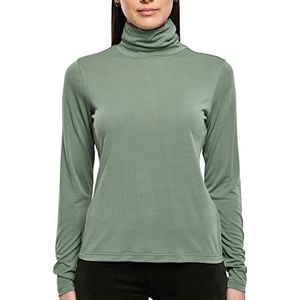 Urban Classics Dames Modal Turtleneck T-shirt met lange mouwen, Salvia, 5XL