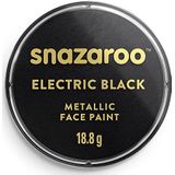 Snazaroo 1118110 Kinderschmink, huidvriendelijke hypoallergene gezichtsmake-up op waterbasis, vrij van parabenen - 18ml Doosje, Metallic Colour Electric Black