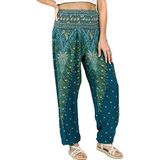 LOFBAZ - Harembroek - Groenblauwe - Yoga Boho Hippie Kleding Dames Palazzo