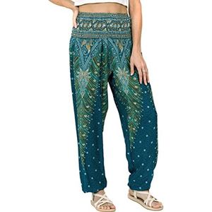 LOFBAZ - Harembroek - Groenblauwe - Yoga Boho Hippie Kleding Dames Palazzo