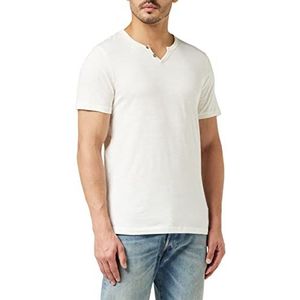 JACK & JONES T-shirt voor heren effen met gedeelde kraag, Cloud dance/pasvorm: slim, XS