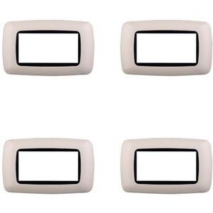 4 stuks, plaat compatibel met Bticino Living, gebogen kunststof platen, 3/4/7 plaatsen, voor blauwe houders, 4-delige set