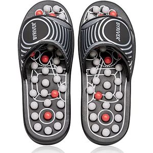 BYRIVER Voetmassage Slippers Schoenen Acupressuur Sandalen, Reflexologie Massager Relief plantaire fasciitis, Artritis, Heel, Rugpijn, Cadeau voor mama papa (02L)