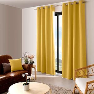 Enjoy Home Verduisteringsgordijn met 8 ogen, polyester, geel, 240 x 140 cm