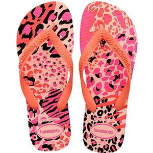 Havaianas - Top dieren, flip-flops, comfortabel, licht en duurzaam, zool met dierenprint, brede bandjes en flexibele zool, dames, ballet, roze, 35/36 EU