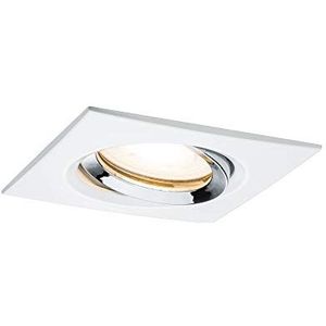 Paulmann 93664 inbouwlamp LED Nova inbouwspot vierkant spot wit/chroom zwenkbaar zonder lamp max. 35W inbouwframe GU10 of GU5,3