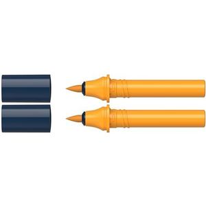 Schneider 040 Paint-It Twinmarker cartridges (Brush Tip - kwast, kleurintensieve inkt op waterbasis, voor gebruik op papier, 95% gerecyclede kunststof) oranje 109
