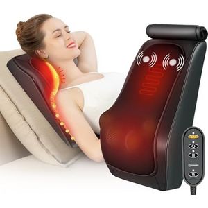 COMFIER Rug- en nekmassageapparaat met warmte, 3D-massageapparaat met vibratiemassage, shiatsu-massageapparaat voor nek en schouders, massagekussen, geschenken