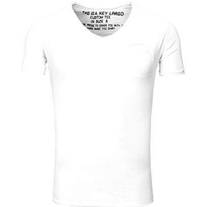 KEY LARGO Heren Soda New V-hals T-shirt, wit (1000), XXL