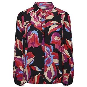 YAS Dames Yasfima Ls Shirt S. Noos Blouse, Black/Aop: bloemenprint, L
