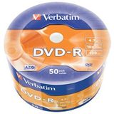 Verbatim 43788"DVD-R 4,7GB 16x 50 Wrap Spindel Zilver