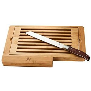 LAGUIOLE - Bread chopping board with bread knife - brown